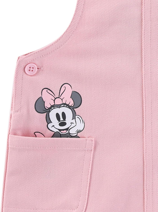 Disney Minnie Mouse Baby Girls Twill Jumper Dress and Jersey Top for Infants
