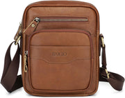 Men's Genuine Leather Shoulder Bag Messenger Briefcase CrossBody Handbag Satchel Travel bag - Type 5-dark Brown