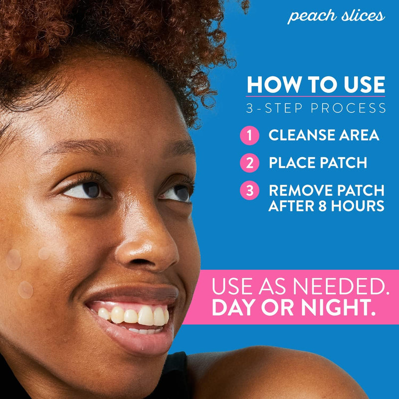 Peach Slices Acne Spot Dots | Clear Hydrocolloid Acne Pimple Patch For Zits And Breakouts | Treats, Drains, And Shrinks Blemishes | Vegan And Cruelty-Free | Three Sizes 7mm, 10mm, 12mm (30 Count)