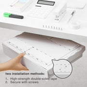 Under Desk Drawer -Large Under Table Hidden Drawer Desk Accessories & Workspace Organizers Desktop Storage Pencil Slide Out Pull Out Organizer , white - Large