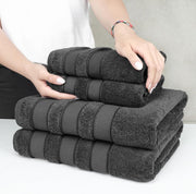 American Soft Linen GMSD 6-Piece 100% Turkish Genuine Cotton Premium & Luxury Towel Set for Bathroom & Kitchen, 2 Bath Towels, 2 Hand Towels & 2 Washcloths [Worth $72.95] - Rockridge Grey