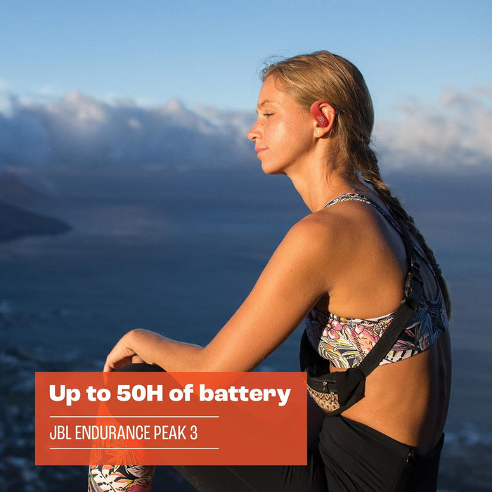 JBL Endurance Peak 3 Dust and Water Proof True Wireless Active Earbuds, JBL Pure Bass Sound, 50H Battery Hours, Ambient Aware & Talk Thru, 4-Mic Technology, Powerhook Design - Black, JBLENDURPEAK3BLK