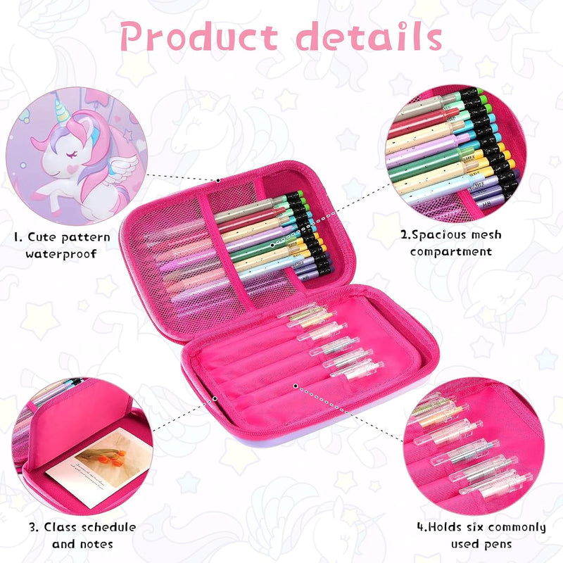Unicorn Pencil Case for Girls, 3D Large Capacity Pen Holder, Storage Bag, Students Stationery Box, Cartoon Pencil Bag For School Gift (Pink Unicorn)