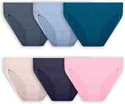 womens Fit for Me Women's Microfiber Briefs, 6 Pack Underwear (pack of 6) - Hi Cut - Micro Mesh - Colors May Vary