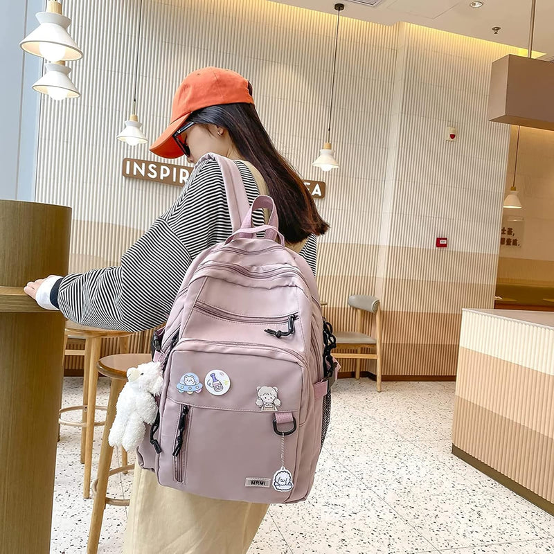 Cute Aesthetic Backpacks, School Backpack Teen Lightweight College Daypack for Teens Girls Women Students