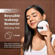 KLOY Reusable Multipurpose Makeup Removal Facial Cleansing Pads (Pack of 2), Facial Makeup Remover, Eye Makeup Remover & Foundation Simple Makeup Remover Pads (White & Brown)