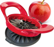 Progressive Prepworks by 16-Slice Thin Apple Slicer and Corer, GPC-2701, Perfect for Apples or Pears, Attached Safety Cover Protect Fingers while In-Use and Blades while in Storage, Red - 16-Slice