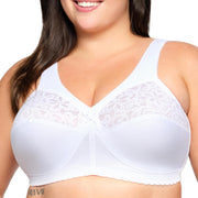 Women's Full Figure MagicLift Cotton Wirefree Support Bra 1001 - White