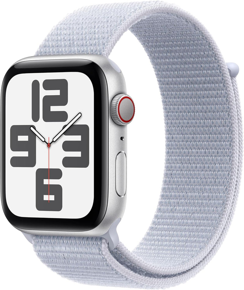 Apple Watch SE (2nd Gen) GPS + Cellular 40mm Smartwatch with Silver Aluminium Case with Denim Sport Band - M/L. Fitness and Sleep Trackers, Crash Detection, Heart Rate Monitor, Retina Display