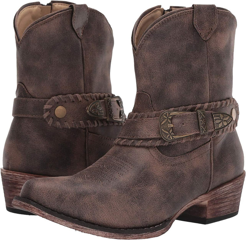 Riley Round Toe Cowboy Boots womens Western Boot - Brown