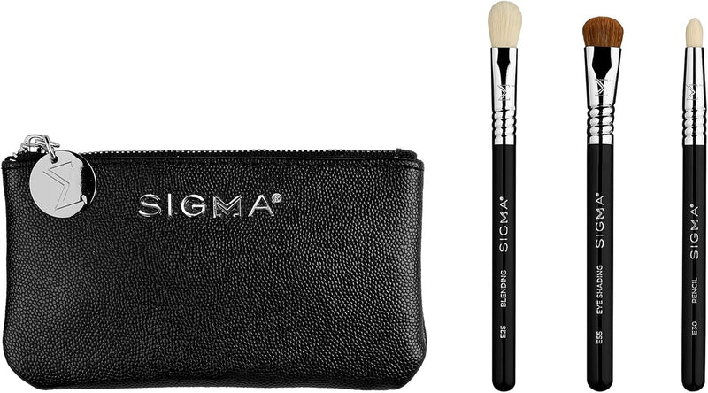 Sigma Beauty 3 Glam 'N Go Mini Eyebrushes set - Travel Size eyeshadow makeup brushes, Cruelty-free & vegan, soft synthetic fibers. - Glam 'N Go Mini Eye Brush Set