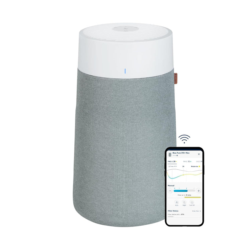 BLUEAIR Quiet air purifier for large rooms, up to 206 m� air filtration per hour, HEPASilent air purifier for allergy sufferers catching viruses and dust - Blue Pure 3450i Max