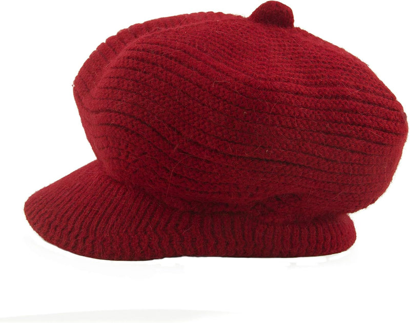 Muryobao Women's Winter Warm Slouchy Cable Knit Beanie Skull Hat with Visor