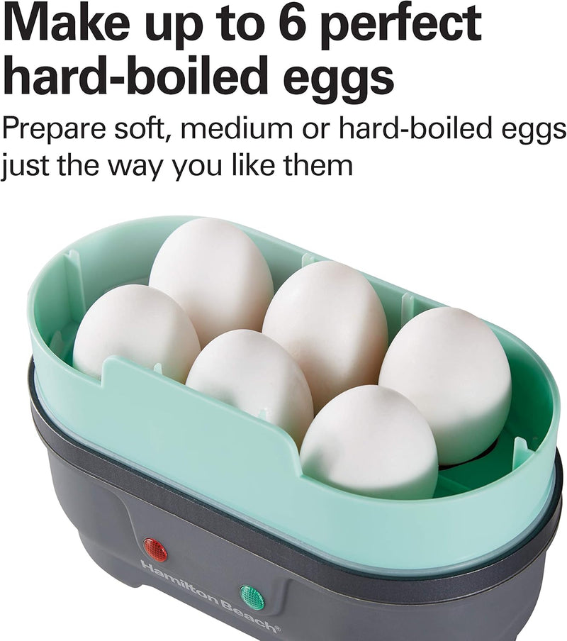 Hamilton Beach Sous Vide Style Electric Egg Bite Maker, Hard Boiled Egg Cooker & Poacher with Removable Nonstick Tray, Makes 2 in Under 10 Minutes, Teal (25511)