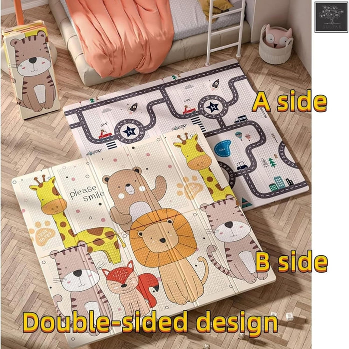 Sulfar Foldable Baby Playmat 180x200cm – Non-Slip XPE Foam Crawling Mat for Kids & Babies | Thick, Waterproof, Double-Sided Baby Carpet for Nursery & Playroom (Pack of 1)
