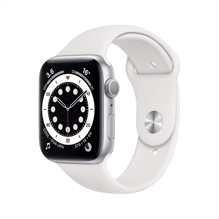 Apple Watch Series 6 (GPS, 44mm) - Space Grey Aluminium Case with Black Sport Band (Renewed)