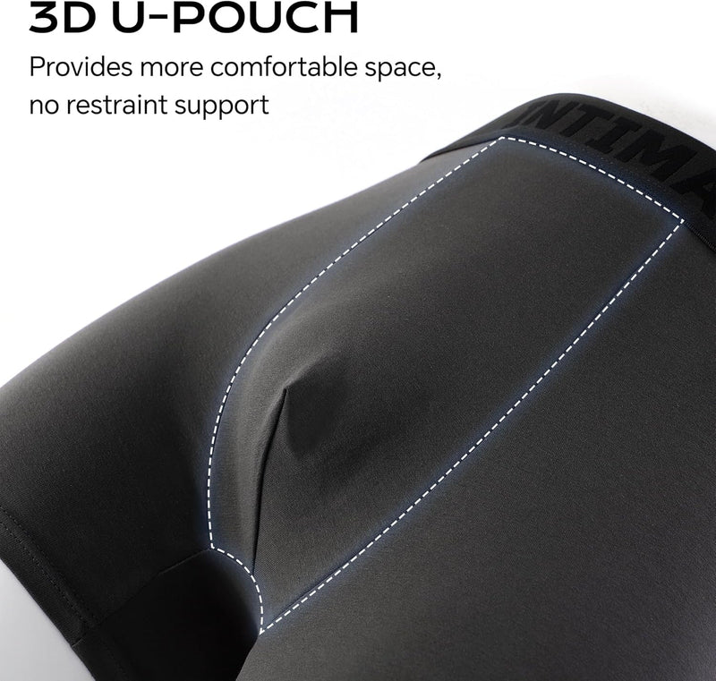 INTIMALUX Mens Boxer Briefs 5 Pack Soft Cotton Moisture-Wicking Men Underwear Stretch Boxer Shorts