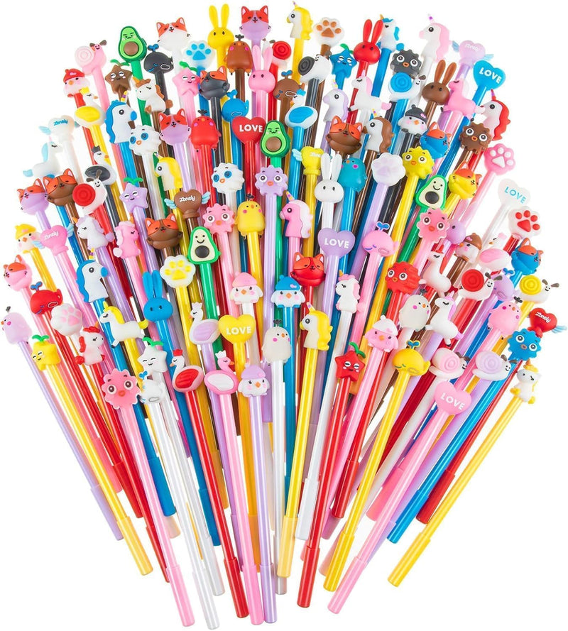 40 Pack Cute Cartoon Pens Animal Writing Pens 0.5 mm Assorted Styles Pens Stationery for Office School Student Kids Present,Classroom, Party Favors, Goodie Bags Fillers, Birthday Day Gifts and Prize