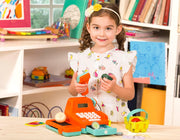 Battat Pretend Play Register Calculating Cash Register Kids Grocery Accessories Scanner & Sounds 3 Years + Cash Register - 26 Pcs
