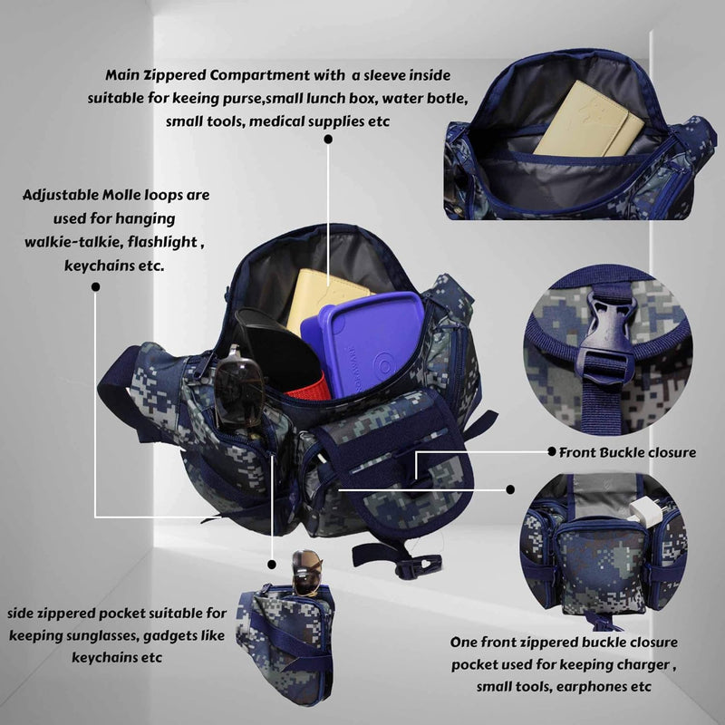 Trail Sports Waist Bag, Marpat Navy Camo, 18 35 9 cms, Fanny Pack