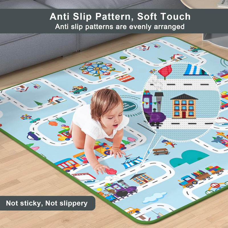 Vancle Baby Play Mat, Soft Baby Mat for Floor, Playmat for Babies Toddlers and Infants, Reversible Foam Play Mat, Waterproof Baby Crawling Mat for Indoor & Outdoor (127 * 127 * 1CM)