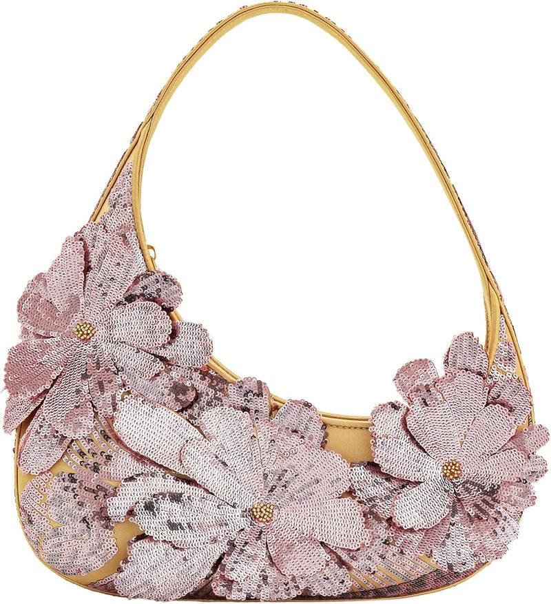 Women's Harlee Shoulder Bag - pink sequins