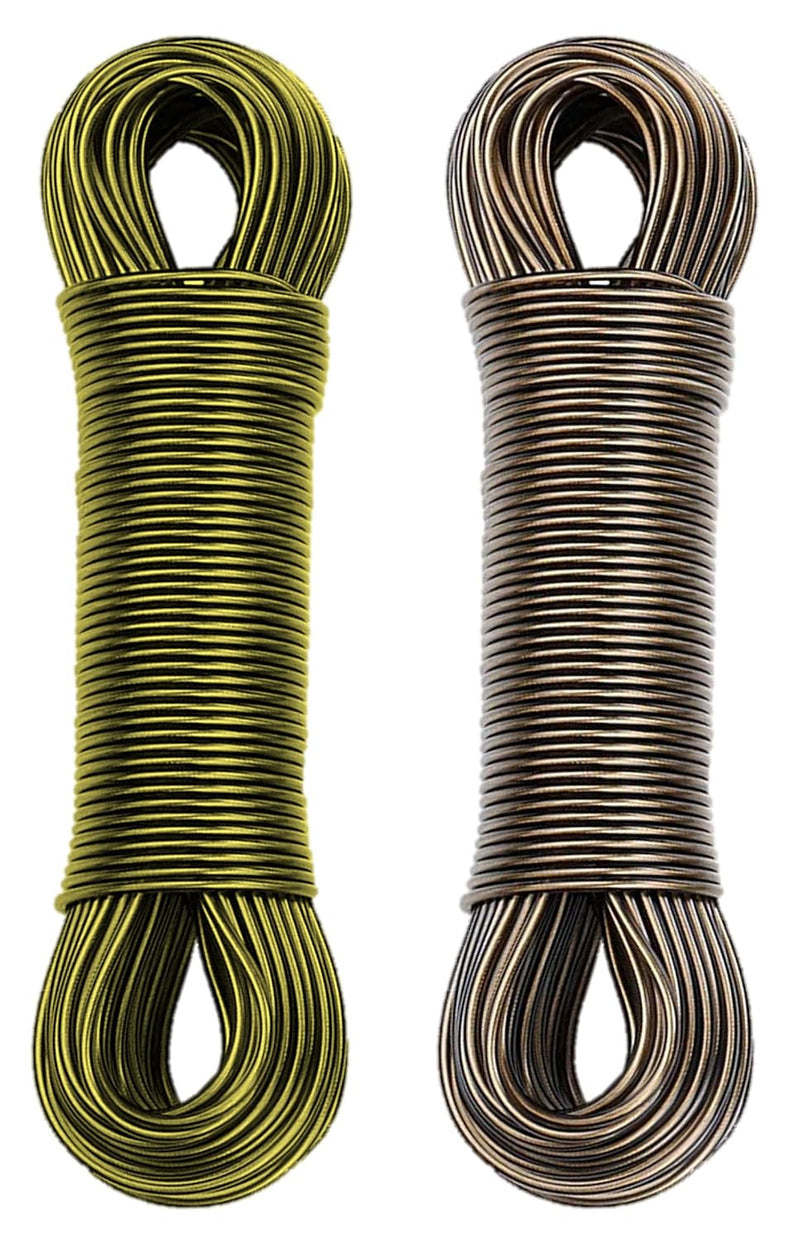 Aloud Creations PVC Coated Steel Wire Rope for Drying Clothes/Clothesline, Length 20 Meter with 2 Plastic Hooks (Multi Colour) – Pack of 2