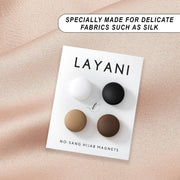 Layani Hijab Magnets: Matte Finish [Variety 4 Pack] Magnetic Hijab Pins, no gemstone
