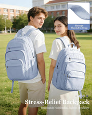 WEPOET Backpack Women Men School Backpack Large with Many Compartments Waterproof Backpack Lightweight for School Backpack Teenager Daypacks Backpack for Boys Girls, A4 blue, Rucksack Backpacks
