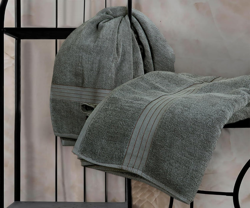 Bliss Casa Bath Towel Set 27 x 54 Inch (4 Pack) - 550 GSM 100% Cotton 20/D Quick Drying Highly Absorbent Thick Bathroom Towels - Soft Hotel Quality for Bath and Spa (Grey)