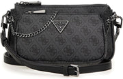 Womens Noelle Crossbody Double Pouch Handbag - Coal Logo