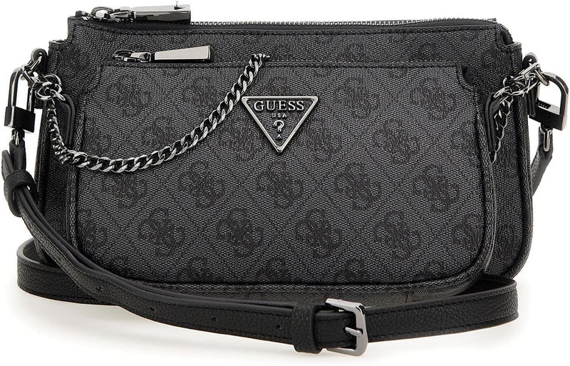 Womens Noelle Crossbody Double Pouch Handbag - Coal Logo