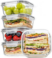 Vtopmart Glass Meal Prep Containers with Snap Lids (4pack 33oz, Grey) - 5pack 27oz/799ml