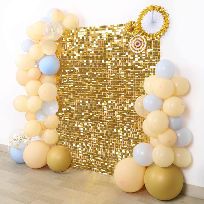 LuoluoHouse Red Shimmer Wall Panel Glitter Sequin Backdrop Panel of 24 Shiny Backdrop for Party Event Background Foil Back Drop