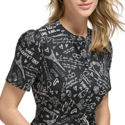 Women's Logo Paris Poplin Dress - Black Soft White