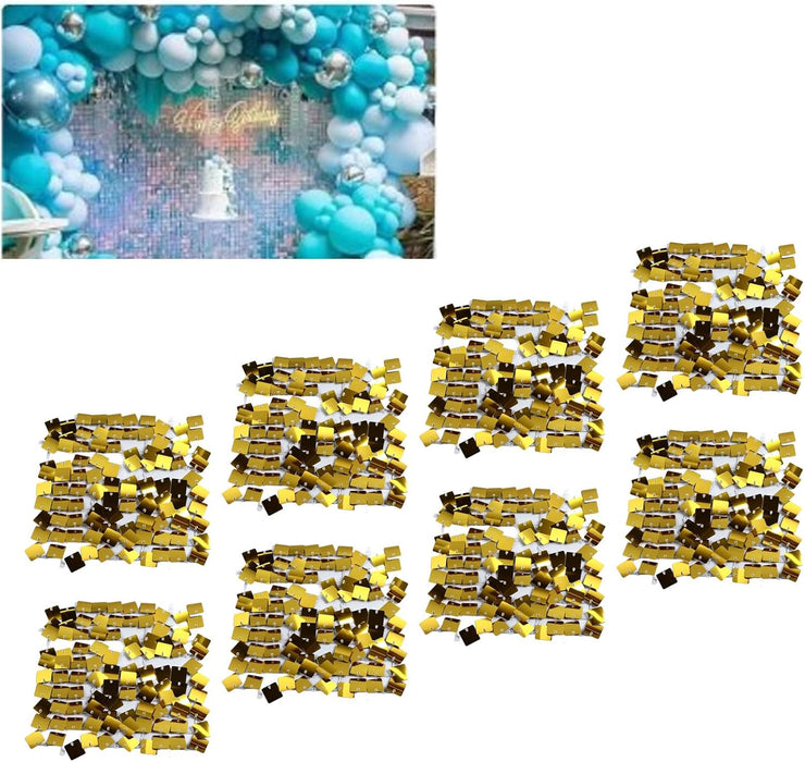 Generic 30 Pcs Light Gold Shimmer Wall Backdrop Panels, Sequins Backdrop Decoration Panels, for Bridal Shower Birthday Backdgrounds Advertising Rainbow Engagement, 30cm X 30cm (Square Shape Gold