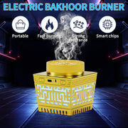 Telawah Mini Incense Burner Bakhoor - Portable Rechargeable USB Aroma Diffuser with Remote Control Light， Electric Arabian Incense Holder Home Decor.
