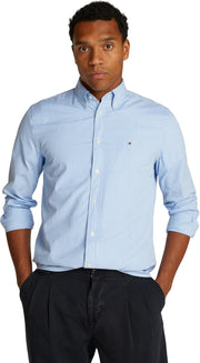 mens FLEX POPLIN GINGHAM RF SHIRT L/S Shirt - Sweet Blue / Optic White