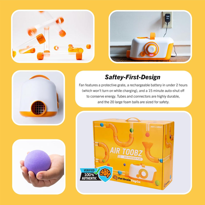 Fat Brain Toys Air Toobz- Air-Powered STEM Building for Kids & Teens, Kids Building, for 3+ Year Old