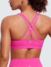 CRZ YOGA Women's Strappy Sports Bras Fitness Workout Padded Yoga Top Criss Cross Back Cami