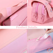 Large Capacity Pencil Case, 3 Compartments Pouch Pen Bag for School Kids Teen Girl, Students Stationery Organizer Stress Release Pencil Case(Pink)