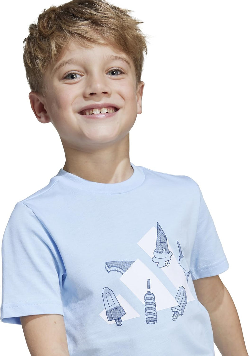 Unisex Kids Lounge Ice Graphic T-Shirt T-Shirt - Glow Blue