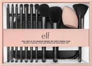e.l.f. Full Face & Eye Makeup Brush Set, 11 Makeup Brushes For Foundation To Bronzer, Eyeshadow & More, Vegan & Cruelty-Free