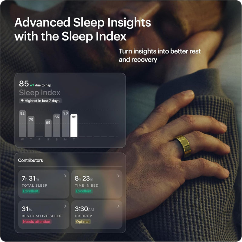 ULTRAHUMAN Ring AIR Sleep and Fitness Tracker, Smart Ring for Men and Women, No app fee for Standard Features, Up to 6 Days Battery Life