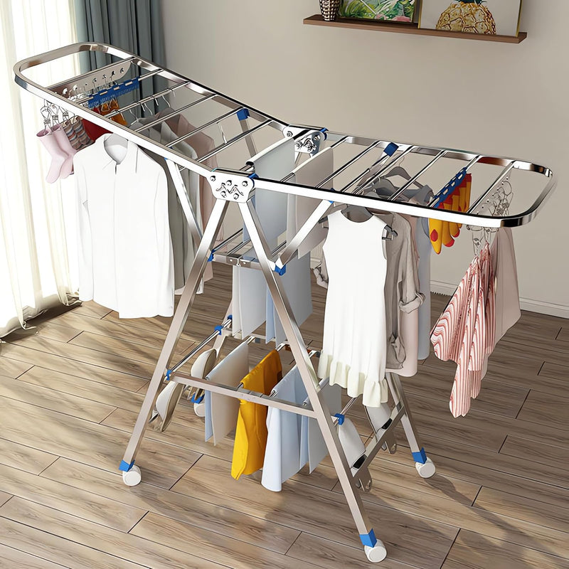 OYDAS Clothes drying stand, Drying Rack,Heavy Duty Clothes Drying Rack,Portable cloth drying stand, Folding Space Saving Garment Rack,Blanket Rack Clothesline,for Indoor Outdoor