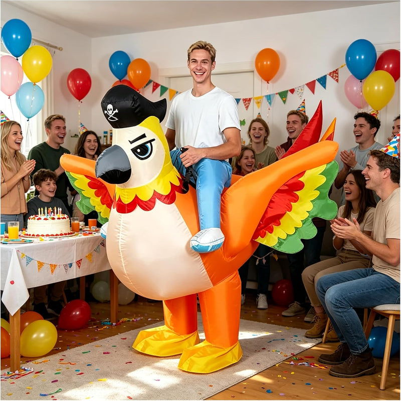 Inflatable Costume, Halloween Costumes Adult Inflatable for Men and Women, Blow up Funny Fancy Dress for Cosplay, Party, Festival, Christmas - Orange