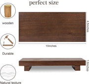 zoocatia Small Wood Tray Pedestal Stand Farmhouse Bathroom Decor Decorative Wooden Riser Kitchen Soap Dish Holder for Vanity, Counter, Sink, Brown