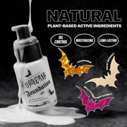 VANERIA White Foundation, Goth Foundation Liquide Makeup, Clown Makeup, Blanco Face Paint, Full-Coverage Waterproof, Mixer Use or White Base for Halloween, Cosplay, Stage, Mime & Film.30ML