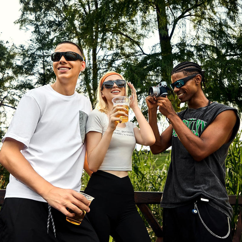 OhO sunshine Smart Glasses Unisex,Polarized Sunglasses with Bluetooth Speaker,Athletic/Outdoor UV Protection and Voice Control