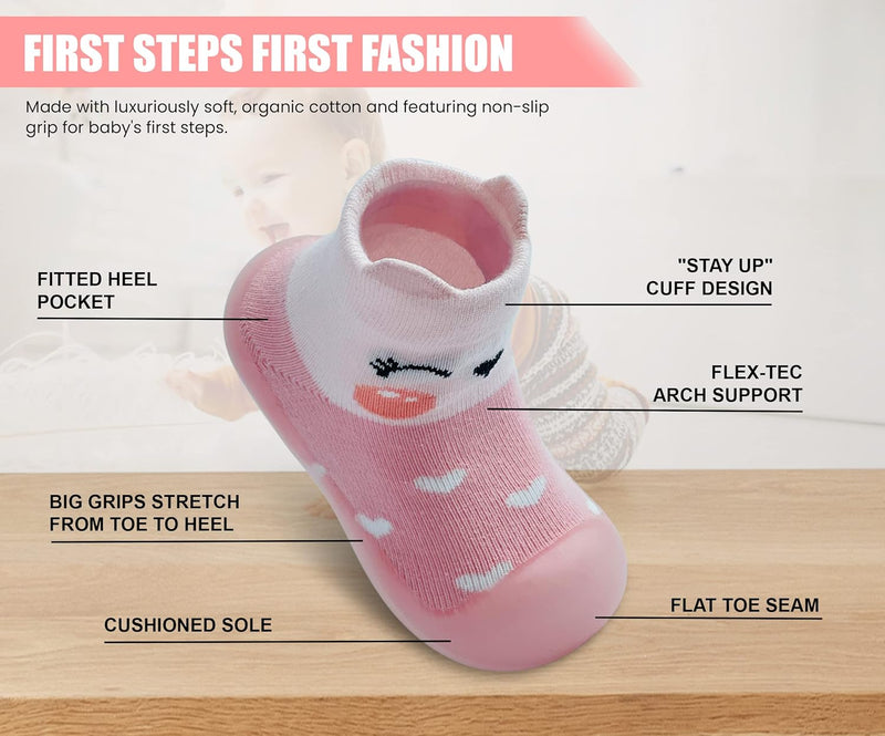 Dookeh Baby Sock Shoes Boys Girls First Walking Shoes Non-Slip Slippers Soft Sole Sneakers Toddler Infant Babygirl